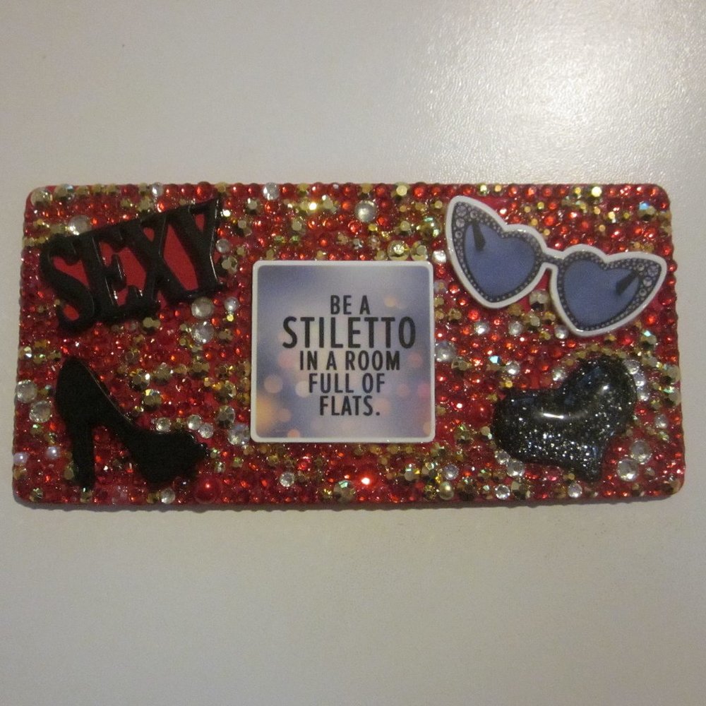 Red & Gold Bling Diva Magnet